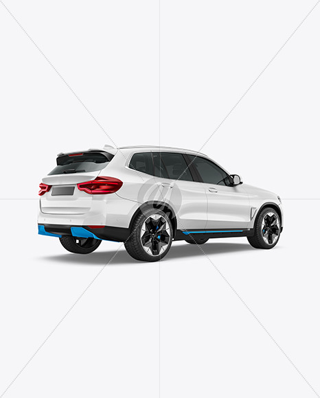 Electric Crossover SUV Mockup - Back Half Side View