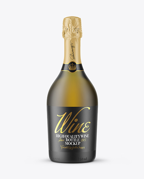 Frosted Green Glass Champagne Bottle Mockup