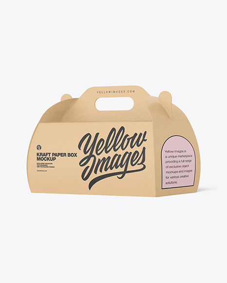 Kraft Paper Box w/ Handle Mockup