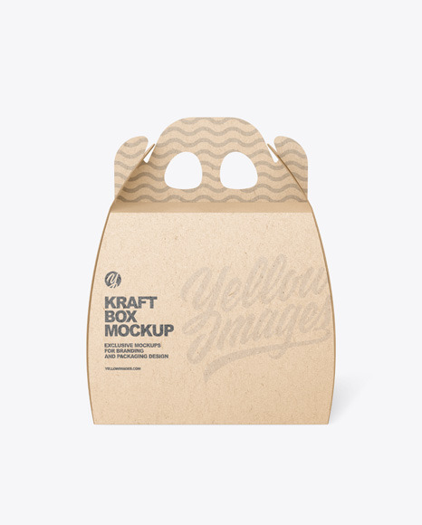 Kraft Curved Box w/ Handle Mockup