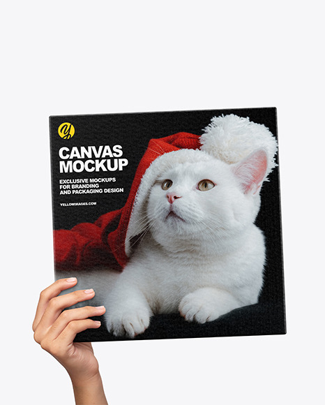 Canvas in a Hand Mockup