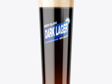 Dark Lager Beer Glass Mockup