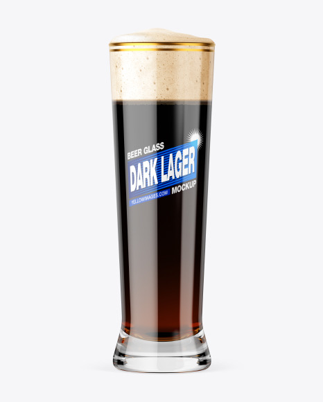 Dark Lager Beer Glass Mockup