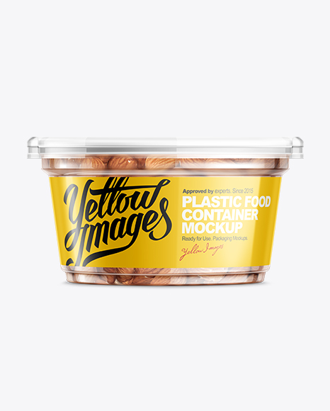 200g Plastic Cup W/ Almond Mockup