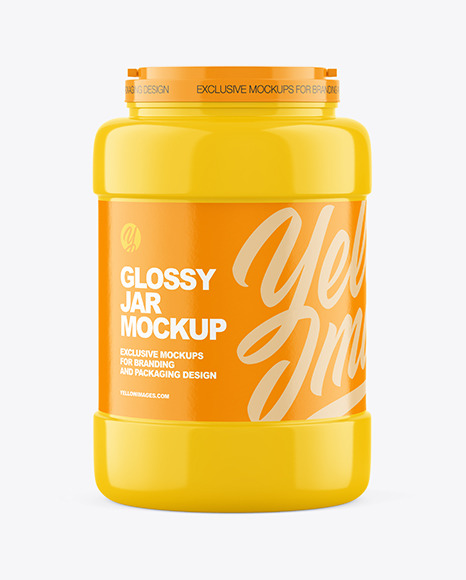 3500ml Glossy Plastic Jar Mockup