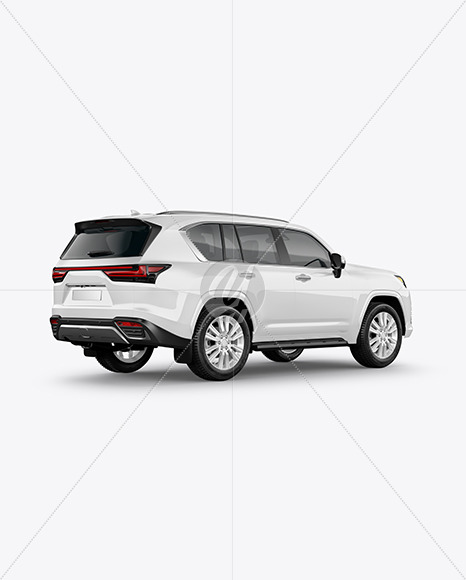 Full-size Luxury SUV Mockup - Back Half Side View