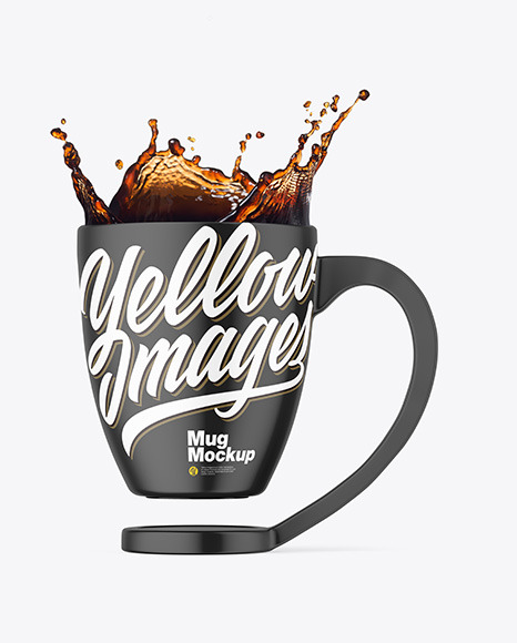Matte Mug w/ Coffee Splash Mockup