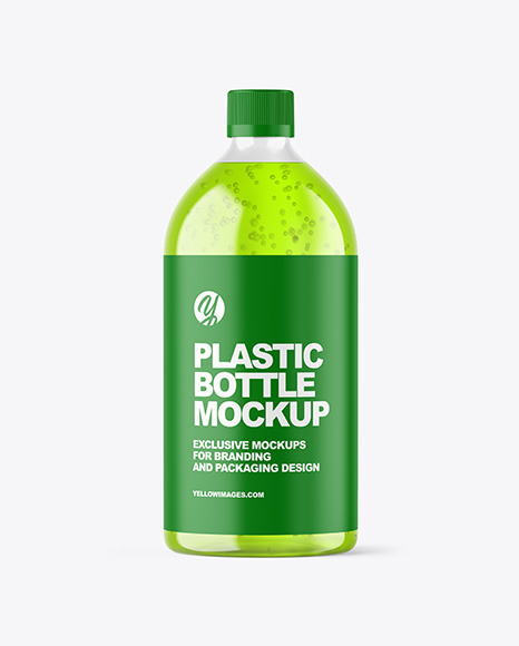 Color Liquid Plastic Bottle Mockup