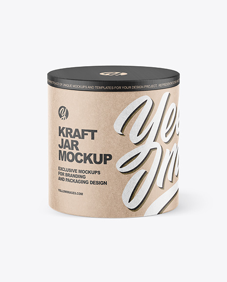 Kraft Jar with Textured Cap Mockup