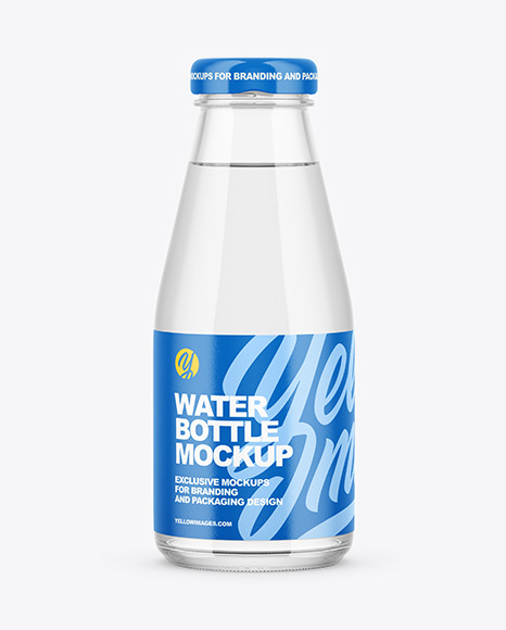300ml Clear Glass Water Bottle Mockup