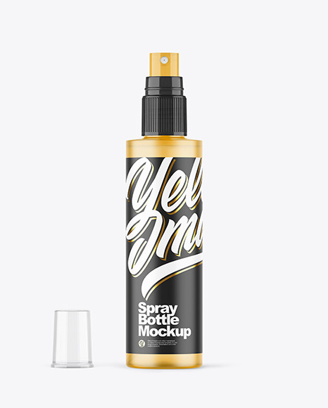 Colored Frosted Spray Bottle Mockup