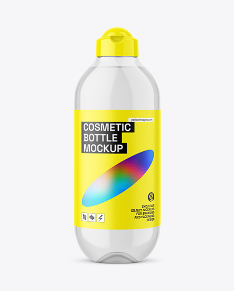 Clear Plastic Cosmetic Bottle Mockup