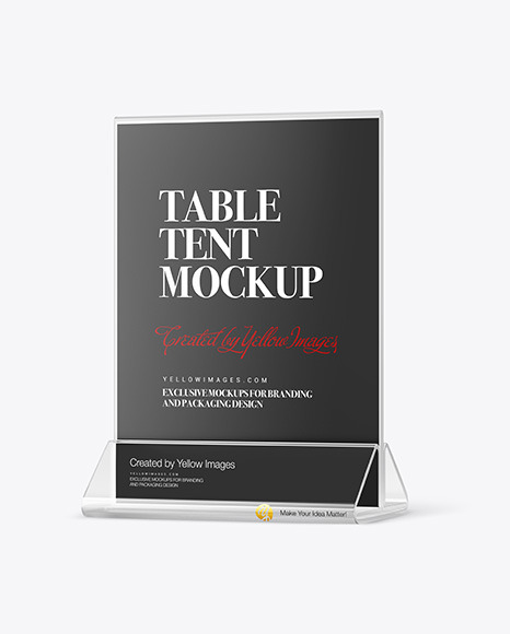 Clear Plastic Table Tent Mockup