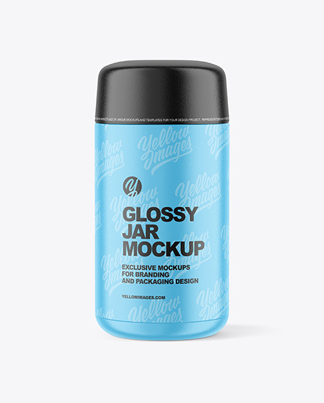 Glossy Textured Jar Mockup