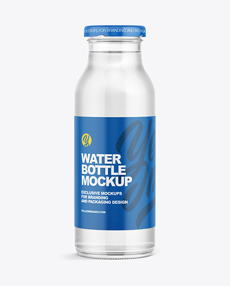 200ml Clear Glass Water Bottle Mockup
