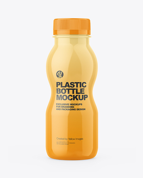 Glossy Plastic Yoghurt Bottle Mockup
