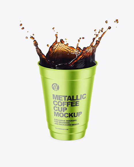 Metallized Cup w/ Coffee Splash Mockup