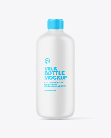 Matte Plastic Milk Bottle Mockup