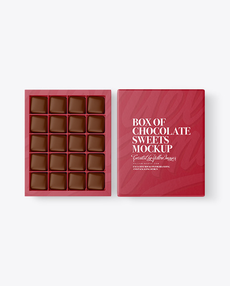 Box of Chocolate Sweets Mockup