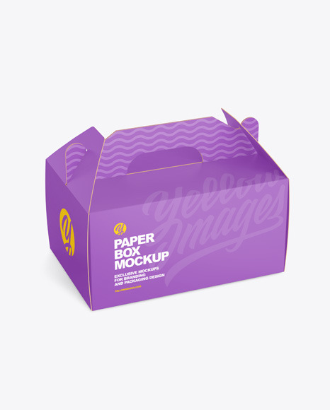 Paper Box w/ Handle Mockup