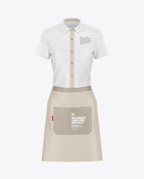 Waitress Short Sleeve Uniform Mockup