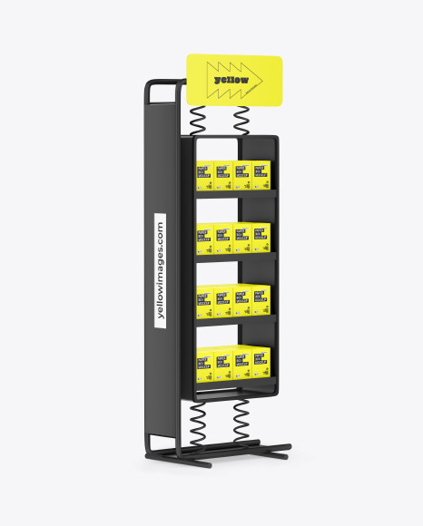 Display Stand w/ Boxes Mockup