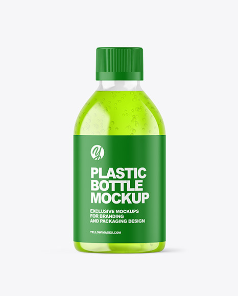 Color Liquid Plastic Bottle Mockup