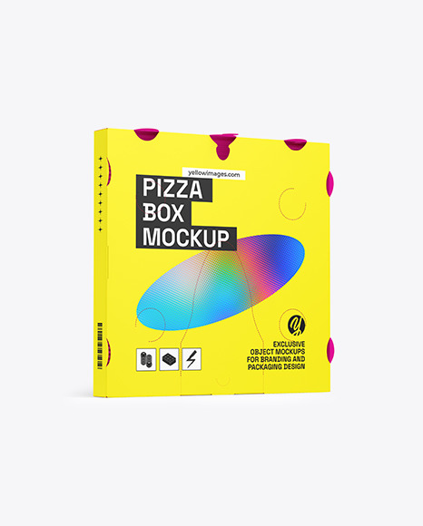 Paper Pizza Box Mockup