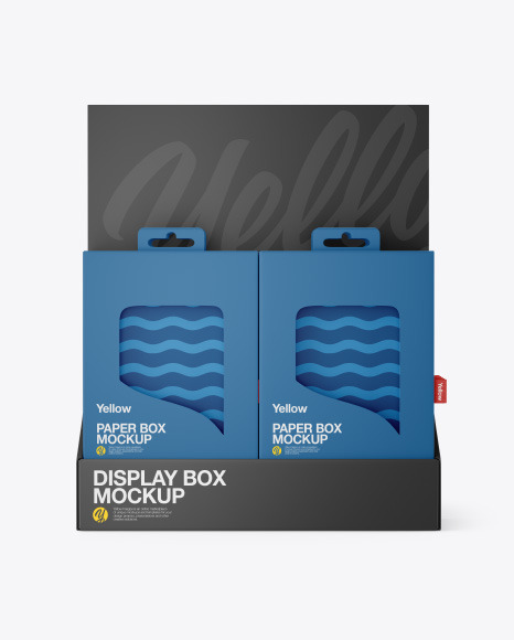 Display Box with Paper Boxes Mockup