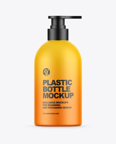 Matte Plastic Bottle w/ Pump Mockup