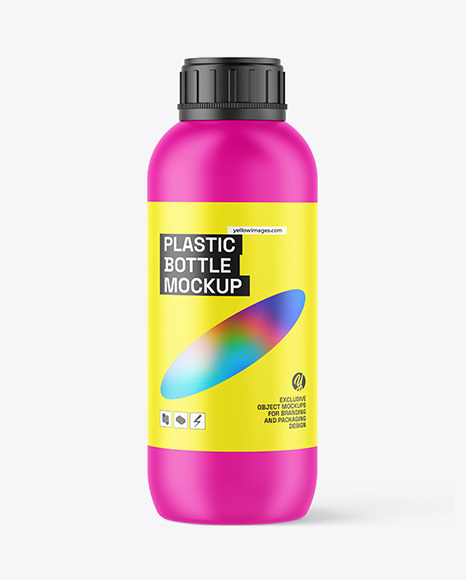 1L Matte Plastic Bottle Mockup