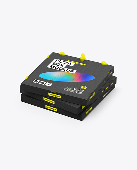 Kraft Paper Pizza Boxes Mockup