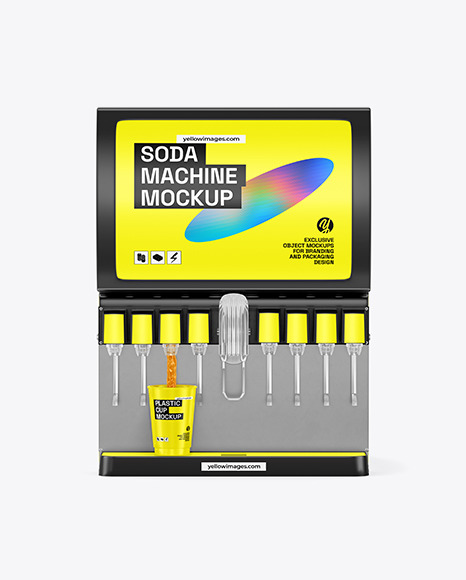 Soda Machine with Cup Mockup
