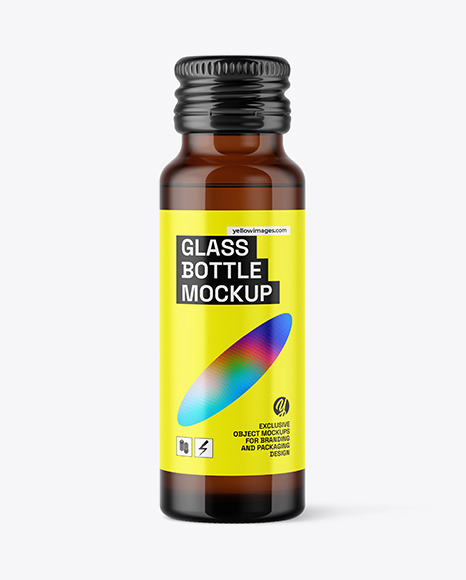 50ml Amber Glass Bottle Mockup