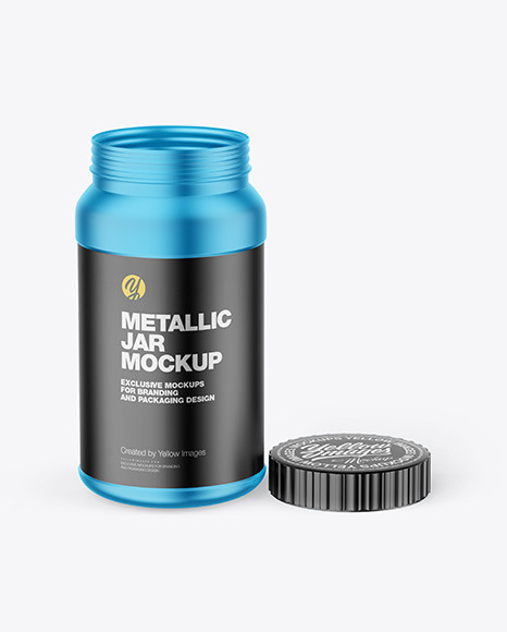 Opened Metallic Jar Mockup