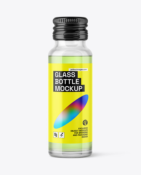 50ml Clear Glass Bottle Mockup