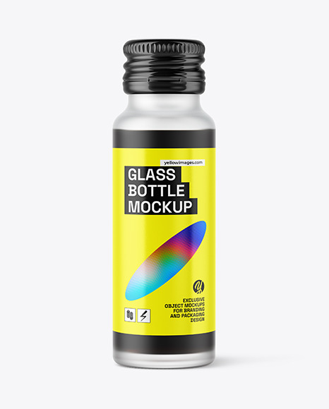 50ml Frosted Clear Glass Bottle Mockup