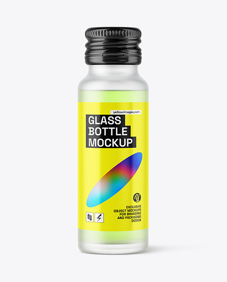 50ml Frosted Clear Glass Bottle Mockup