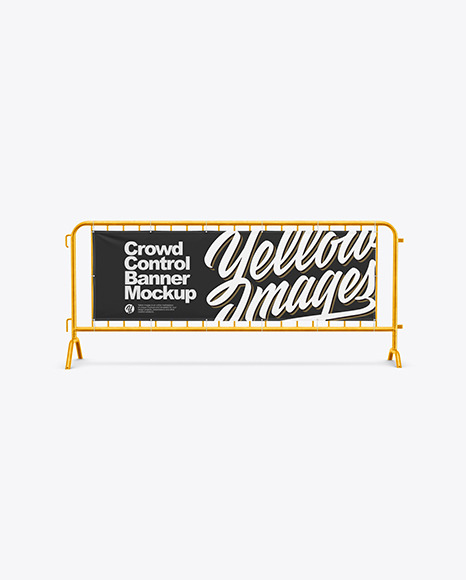 Crowd Control Banner with Metallic Frame Mockup