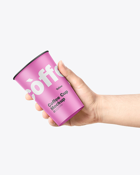 Matte Coffee Cup in a Hand Mockup