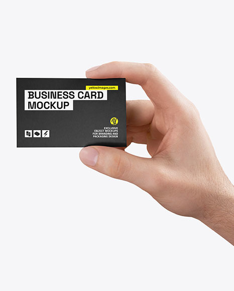 Business Card in Hand Mockup