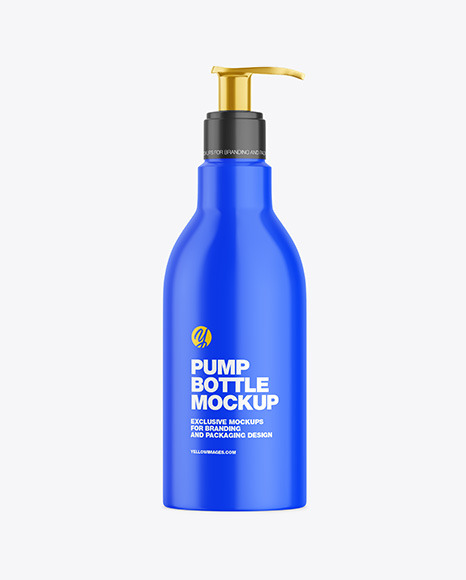 Glossy Bottle with Pump Mockup