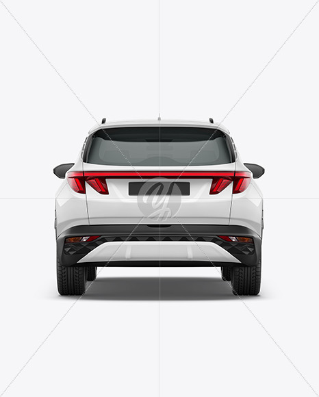 Compact Crossover SUV Mockup - Back View