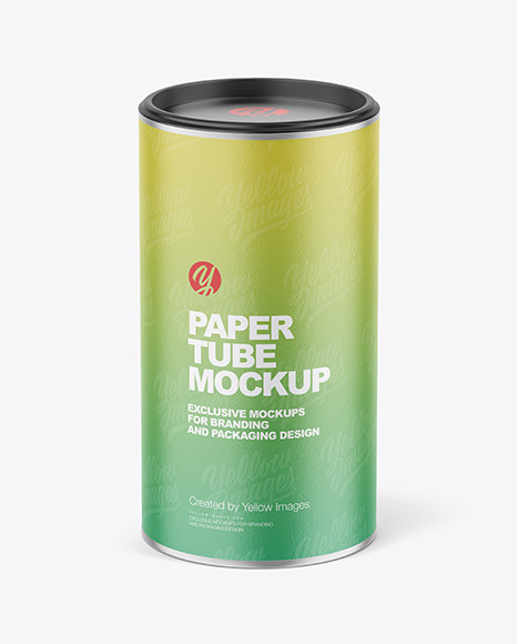 Paper Tube with Plastic Cap Mockup