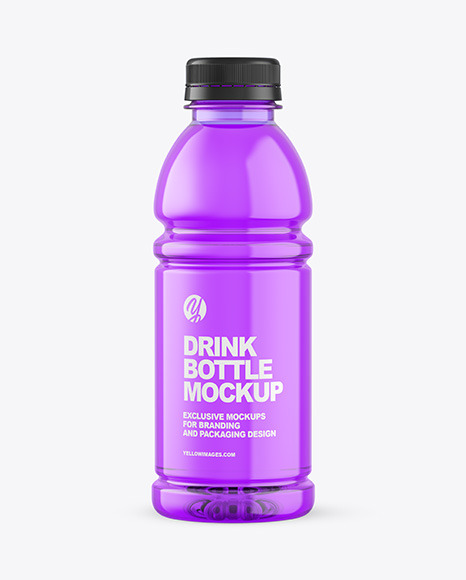 Blue PET Bottle With Soft Drink Mockup