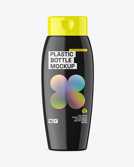 Glossy Plastic Shampoo Bottle Mockup