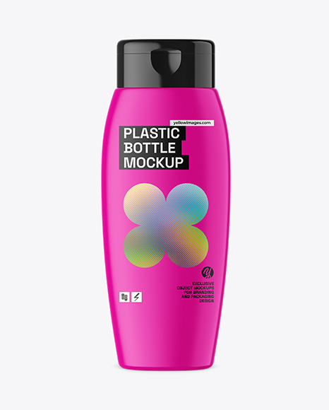 Matte Plastic Shampoo Bottle Mockup