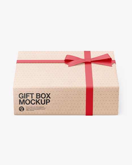 Kraft Gift Box Mockup