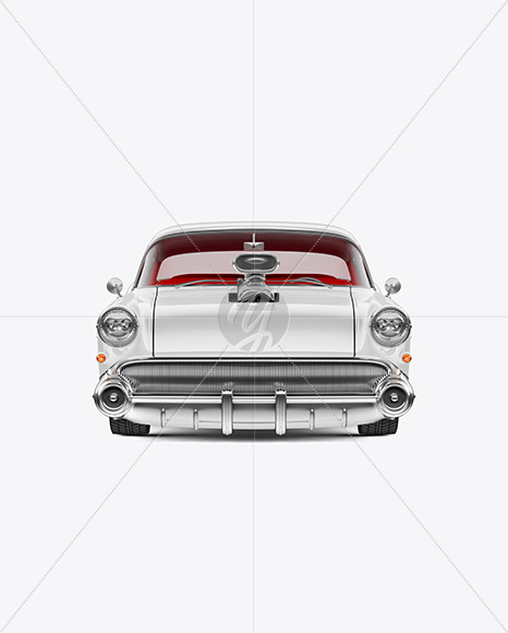 Retro Сoupe Car Mockup - Front View