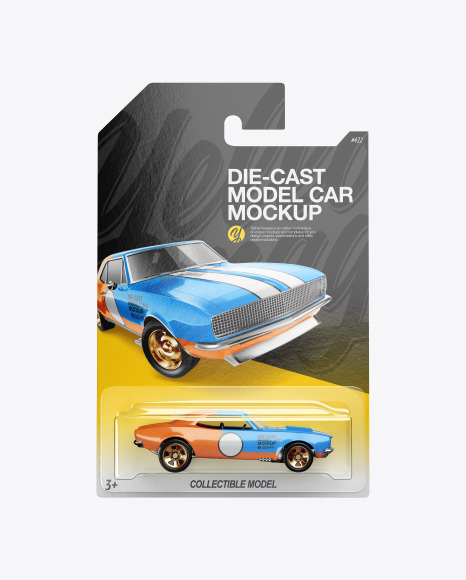Die-Cast Model Car Blister Package Mockup - Front View